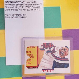(UNKNOWN YEAR) Leaf Inc WARREN SPAHN Atlanta Braves Diamond King PUZZLE Card
